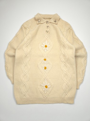 Aran cable knit collar jumper - aran,