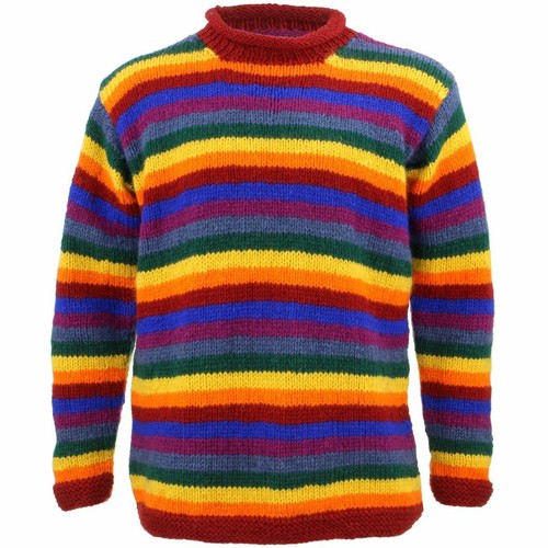 Wool jumper rainbow - rainbow, handmade