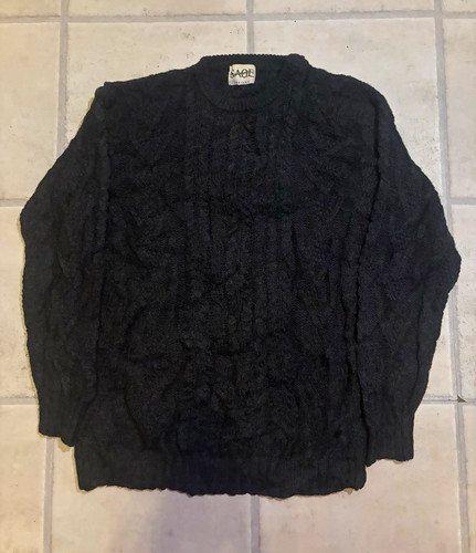 Saol men black cable knit - cable,