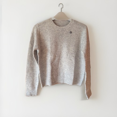 Grey pure wool floral - wool,