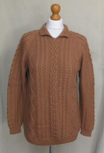Vintage handknit caramel wool - handknit,