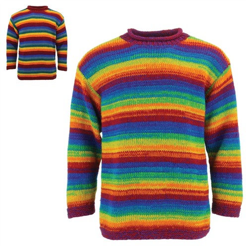 Wool jumper rainbow chunky - wool,