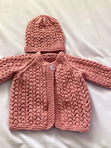 Handmade pink wool knit - pink,
