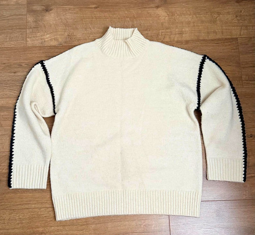 Freemans cream high neck knit - freemans,