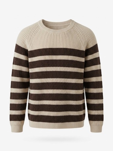 Pure wool striped jumper - wool,