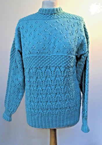 Hand knit turquoise - knit, /