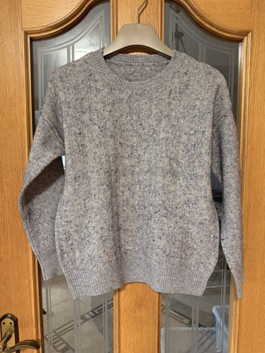 Blue grey marl flecked wool - grey,