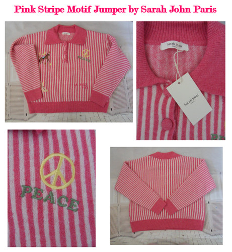 Pink stripe motif jumper - stripe, by