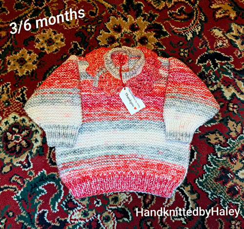 Girls hand knitted jumper - hand, 3/6