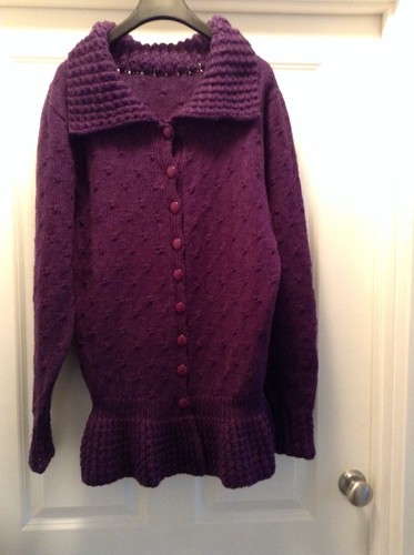 Hand knitted wool cardigan - wool,