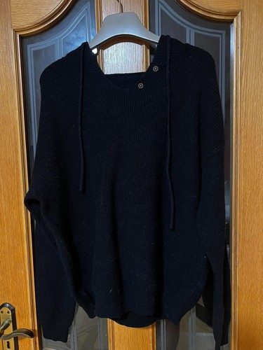 Pure fine wool black ribbed - fine,