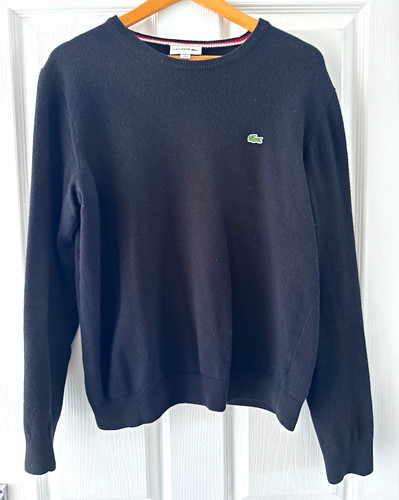 Lacoste black wool crew neck - lacoste,