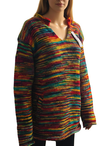 Neck hippie boho oversized - v-neck,