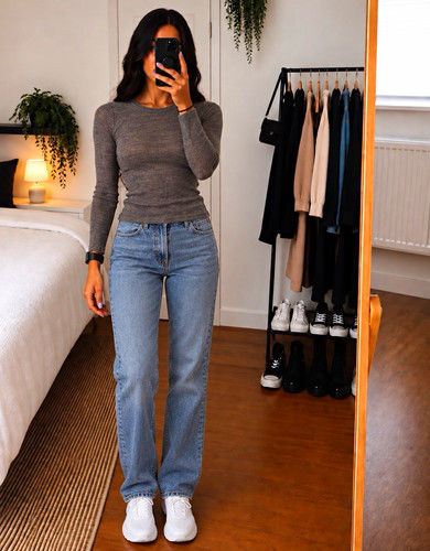 Women grey wool tight - women’s,