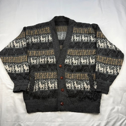 Vintage cardigan men grey - cardigan, men's
